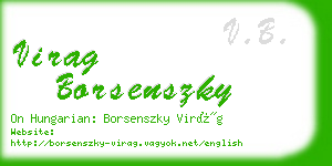 virag borsenszky business card